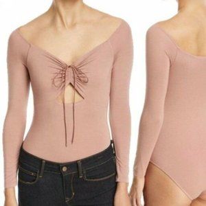 T by ALEXANDER WANG OFF SHOULDER CUTOUT BODYSUIT